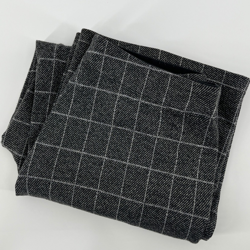 Max Studio. Wide Leg Pants, Womens, L, Gray, Windowpane Grid Pull On 1707Q05